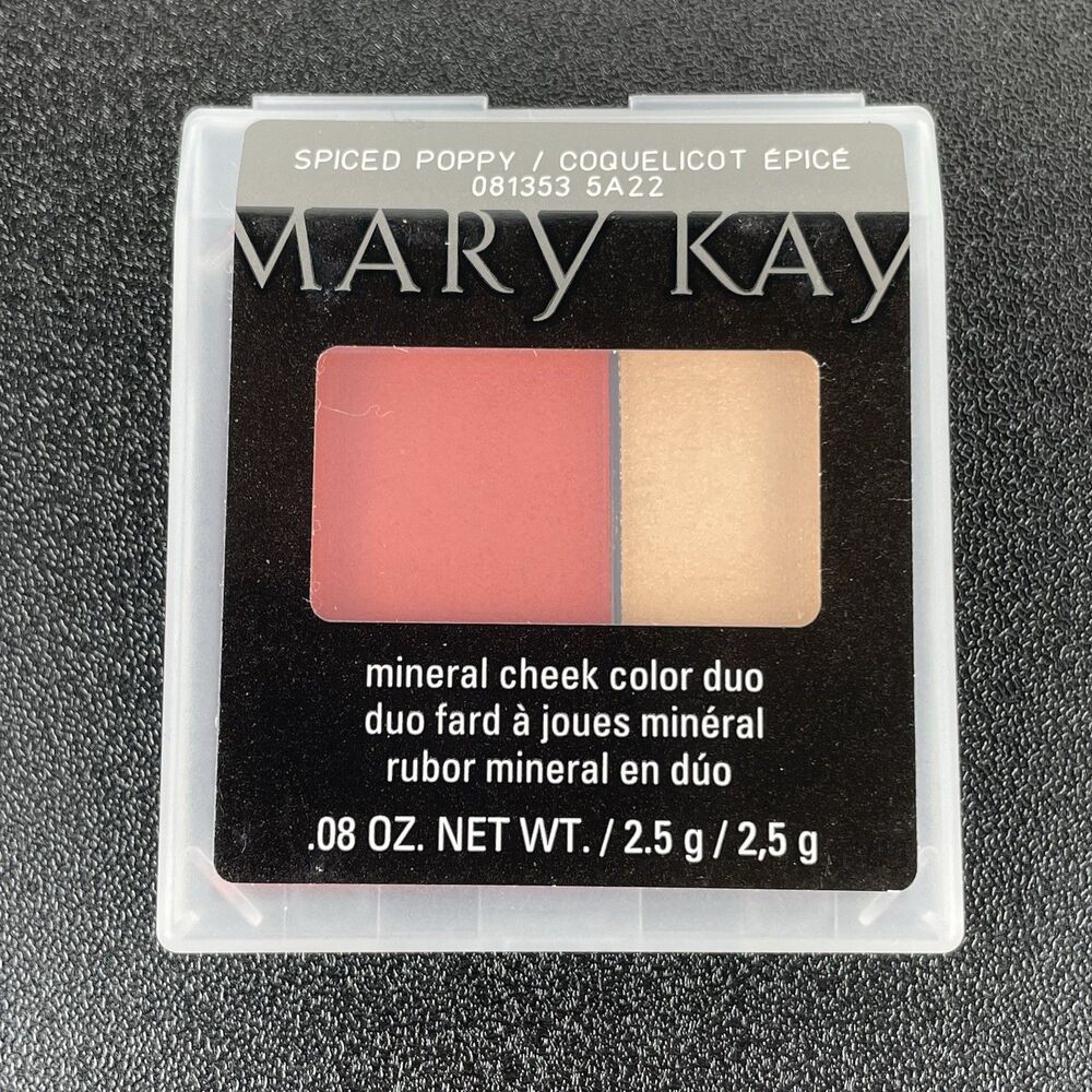 Mary Kay Mineral Cheek Color Duo Spiced Poppy 081353 5A22 .08 oz Brand New